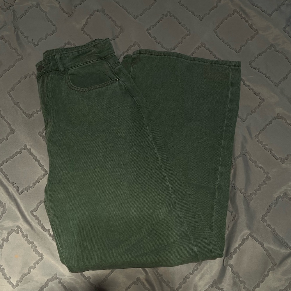 Flare green jeans